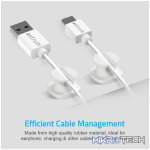 CO060 Mini Cable Organizer Clips - 4 Piece Set for Cable Management - White - Image 2